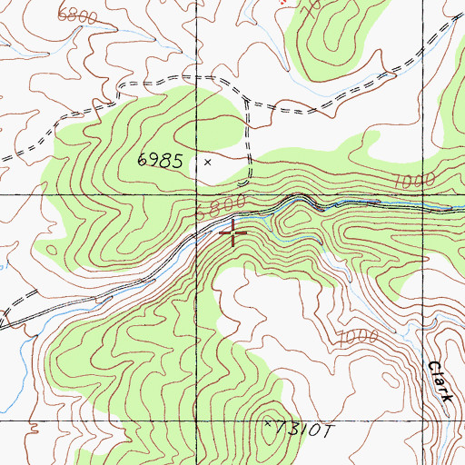 Topographic Map of Clark Canyon, CA