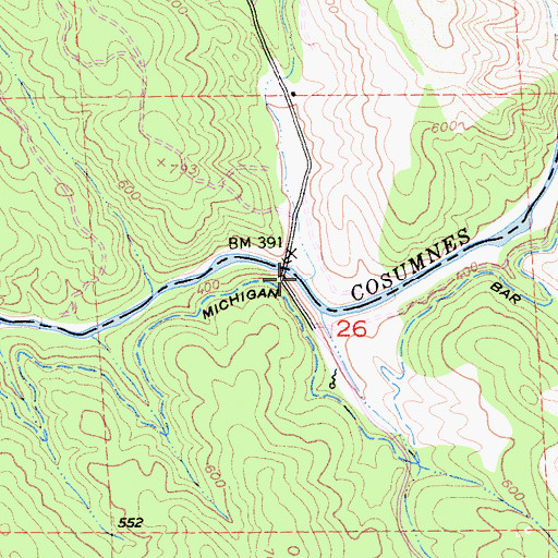 Topographic Map of Clark Creek, CA