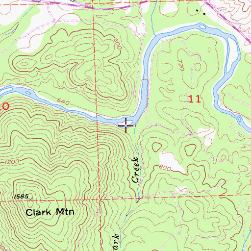 Topographic Map of Clark Creek, CA