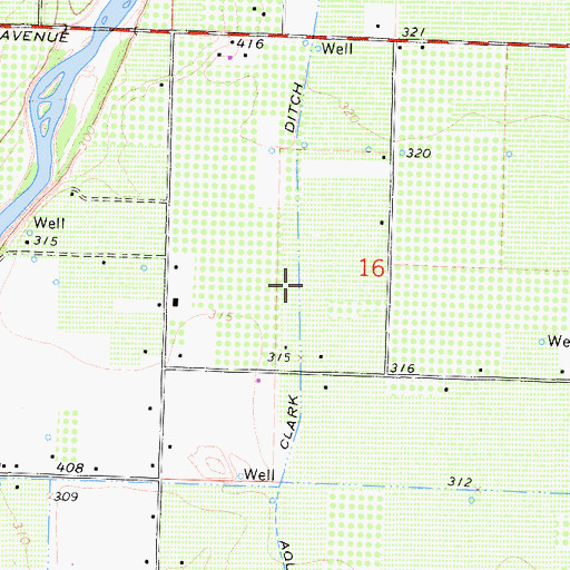 Topographic Map of Clark Ditch, CA