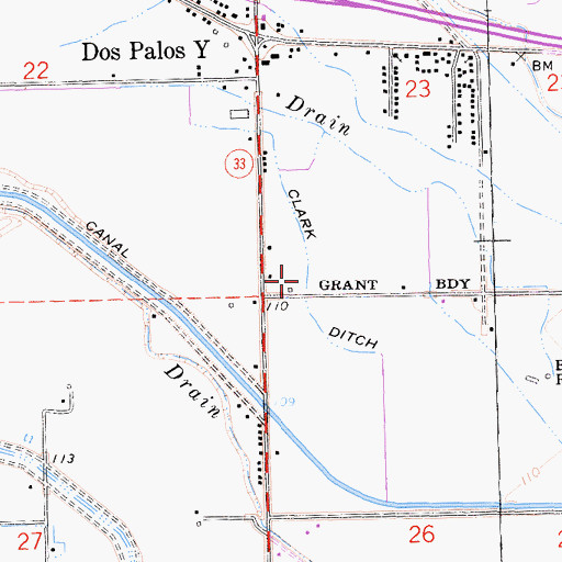 Topographic Map of Clark Ditch, CA
