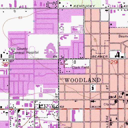 Topographic Map of Clark Field, CA