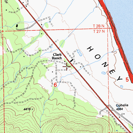 Topographic Map of Clark Ranch, CA