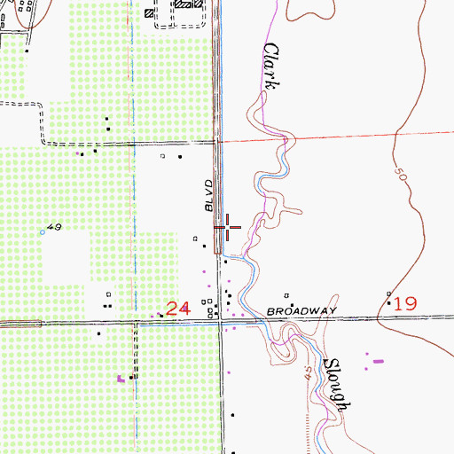 Topographic Map of Clark Slough, CA