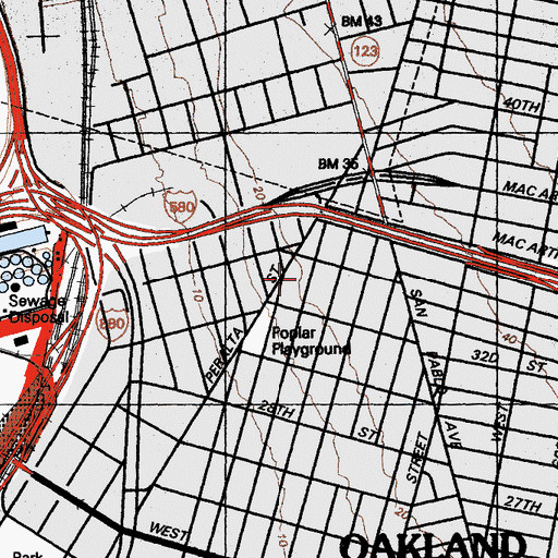 Topographic Map of Clawson School, CA