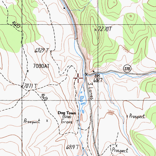 Topographic Map of Clearwater Creek, CA