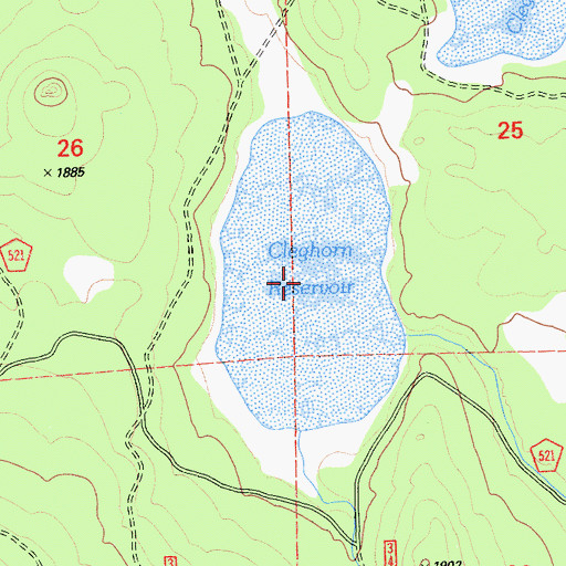 Topographic Map of Cleghorn Reservoir, CA