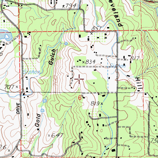 Topographic Map of Cleveland Hill, CA
