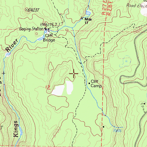 Topographic Map of Cliff Camp, CA