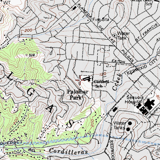 Topographic Map of Clifford Elementary School, CA