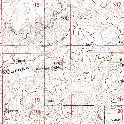 Topographic Map of Little Eureka Spring, AZ