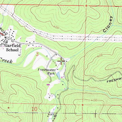 Topographic Map of Cloney Gulch, CA