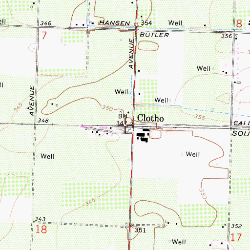 Topographic Map of Clotho, CA