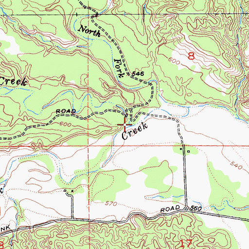 Topographic Map of Clover Creek, CA