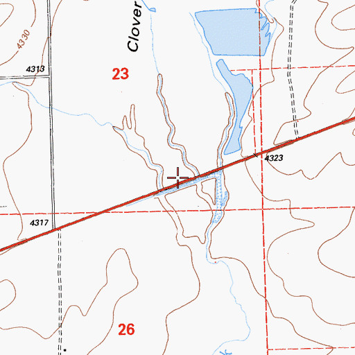 Topographic Map of Clover Swale, CA