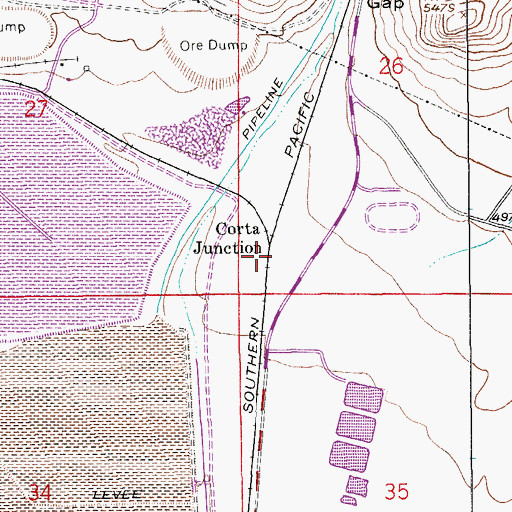 Topographic Map of Lorta Railroad Station, AZ