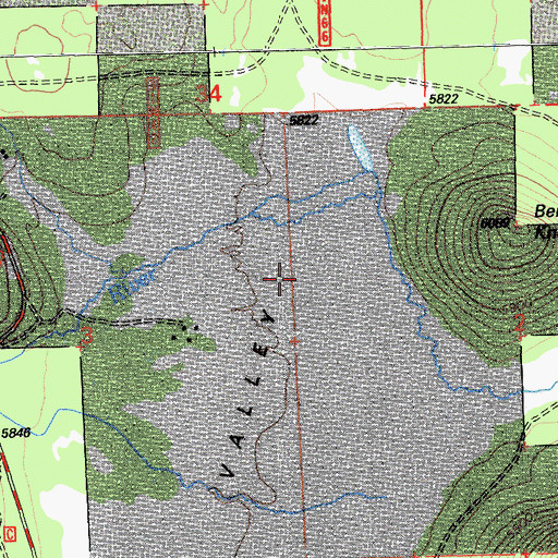 Topographic Map of Clover Valley, CA