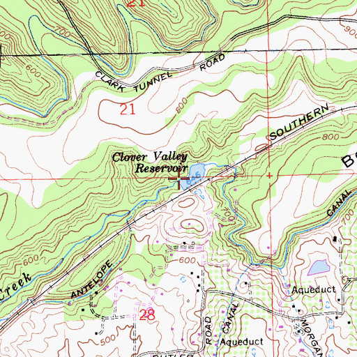 Topographic Map of Clover Valley Reservoir, CA