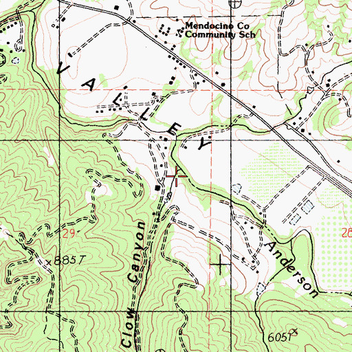 Topographic Map of Clow Canyon, CA