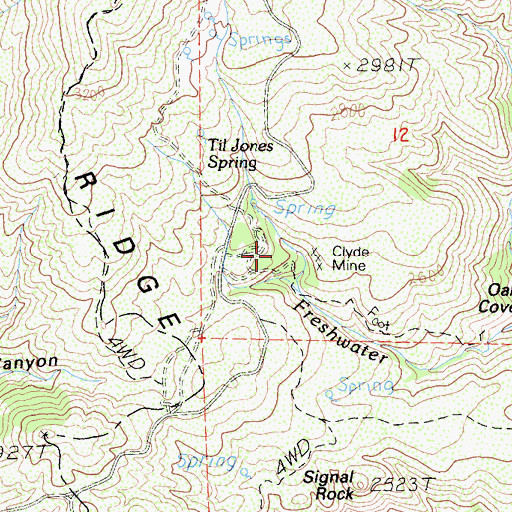 Topographic Map of Clyde Mine, CA