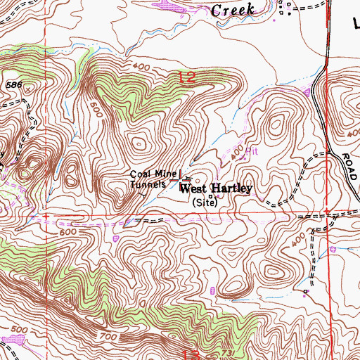 Topographic Map of Coal Mine Tunnels, CA