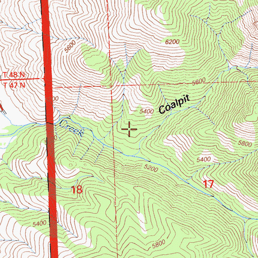 Topographic Map of Coalpit Canyon, CA