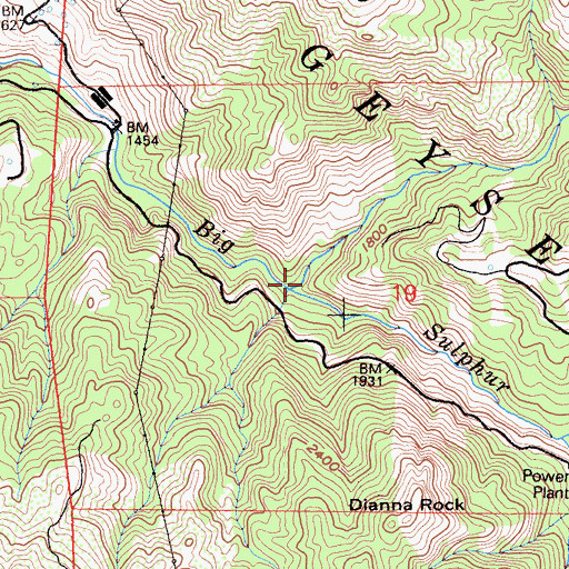 Topographic Map of Cobb Creek, CA