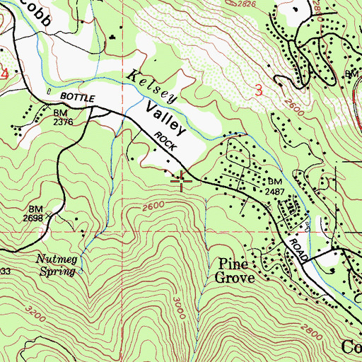 Topographic Map of Cobb Valley School, CA