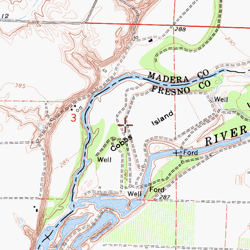 Topographic Map of Cobbs Island, CA