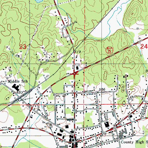 Topographic Map of Cornerstone Christian School, AL