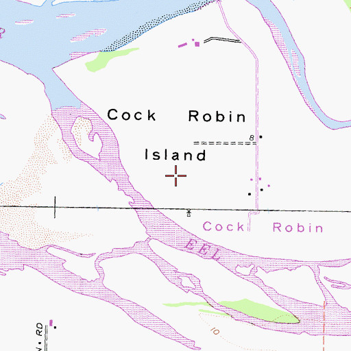 Topographic Map of Cock Robin Island, CA