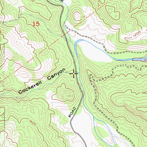 Topographic Map of Cockerell Canyon, CA