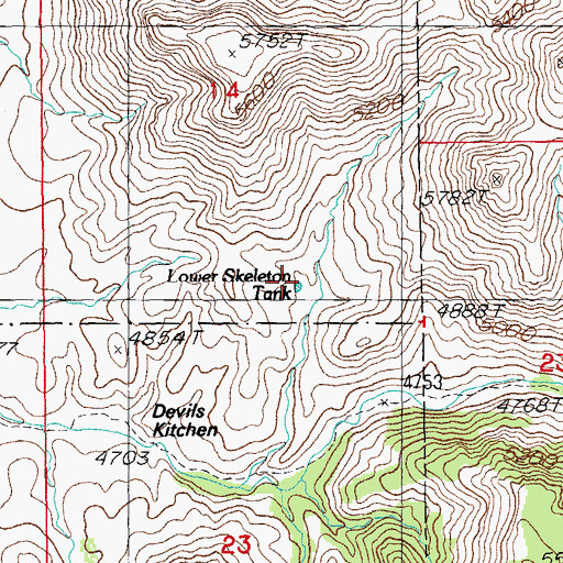 Topographic Map of Lower Skeleton Tank, AZ