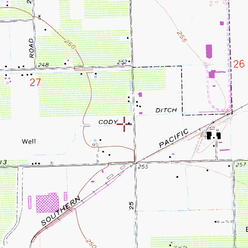 Topographic Map of Cody Ditch, CA
