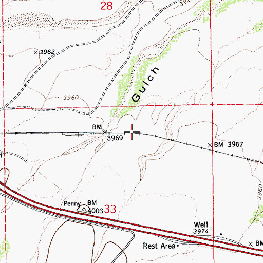 Topographic Map of Luzena Railroad Station, AZ