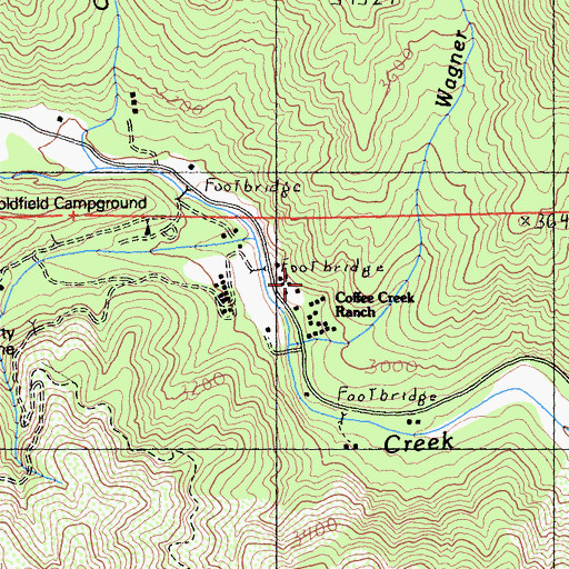 Topographic Map of Coffee Creek Ranch, CA