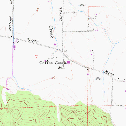 Topographic Map of Coffee Creek School, CA