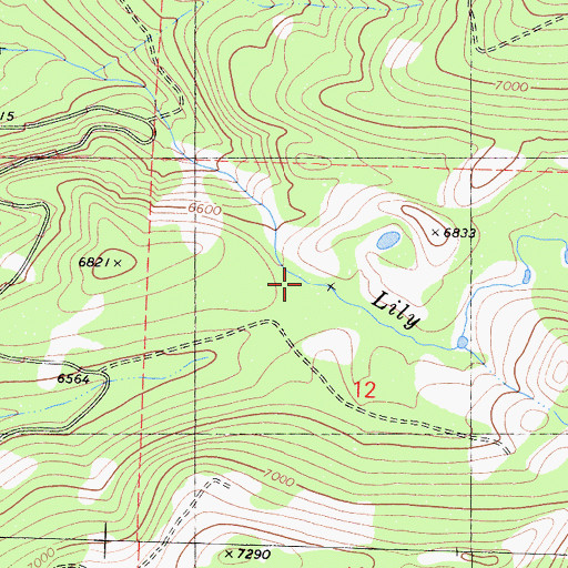Topographic Map of Coffin Hollow, CA