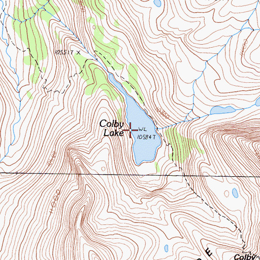 Topographic Map of Colby Lake, CA