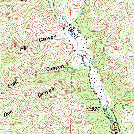 Topographic Map of Cold Canyon, CA
