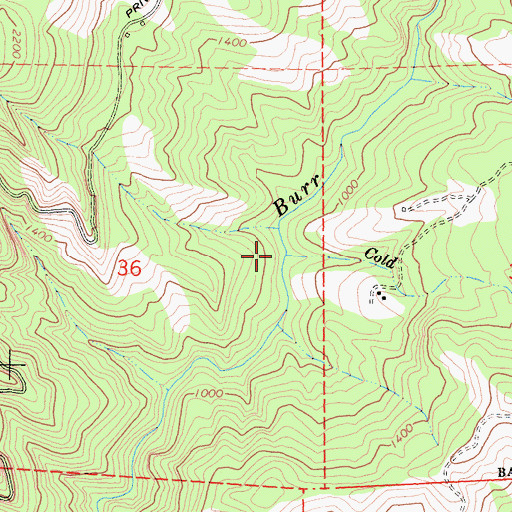 Topographic Map of Cold Creek, CA