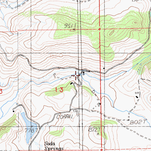 Topographic Map of Cold Creek, CA