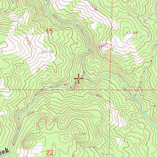 Topographic Map of Cold Creek, CA