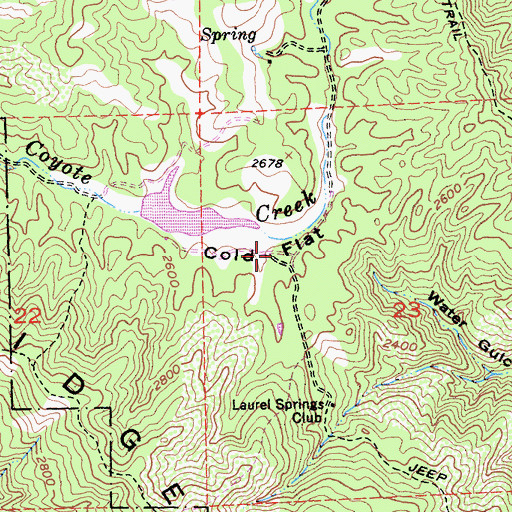 Topographic Map of Cold Flat, CA