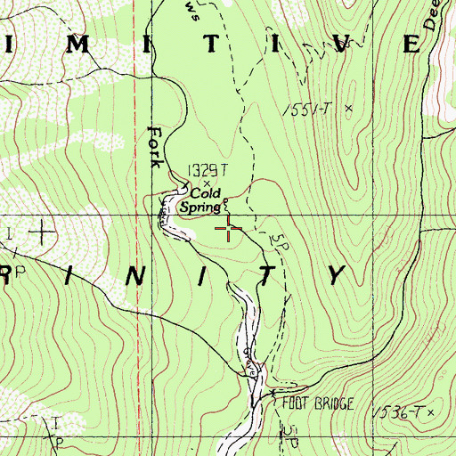 Topographic Map of Cold Spring, CA
