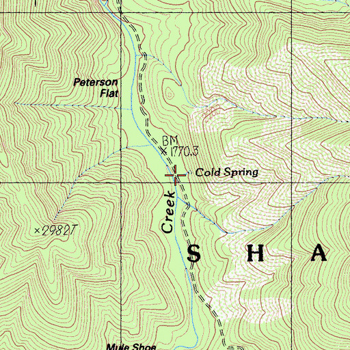 Topographic Map of Cold Spring, CA