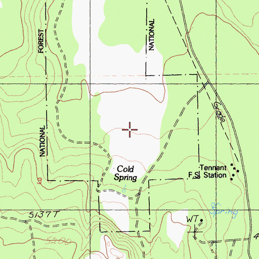 Topographic Map of Cold Spring, CA