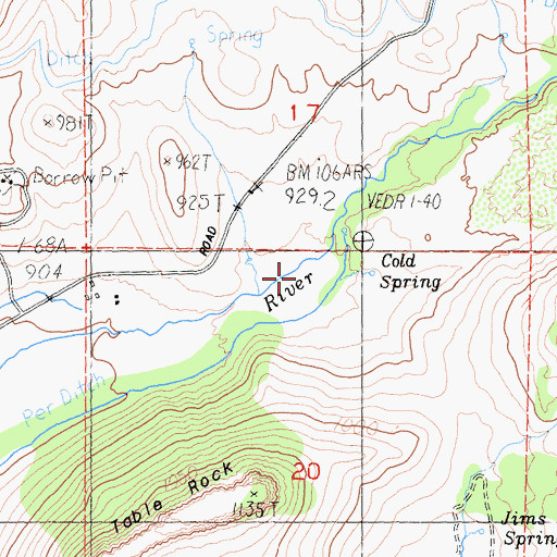 Topographic Map of Cold Spring, CA