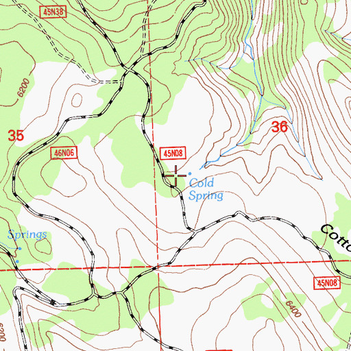 Topographic Map of Cold Spring, CA