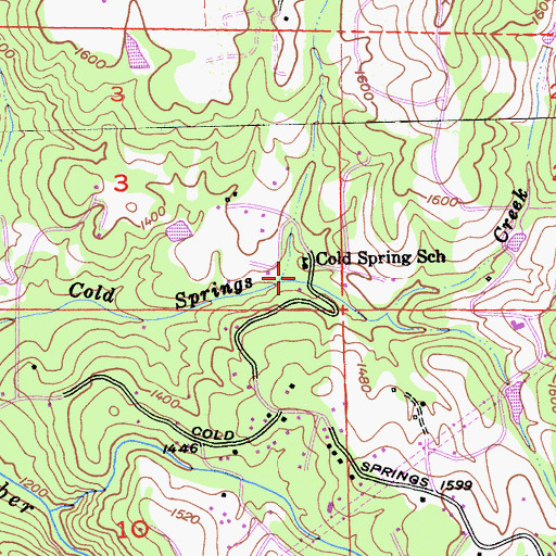 Topographic Map of Cold Spring School, CA